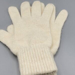 Alpaca Wool Gloves Large Made In USA Natural White Soft Warm Winter Accessory